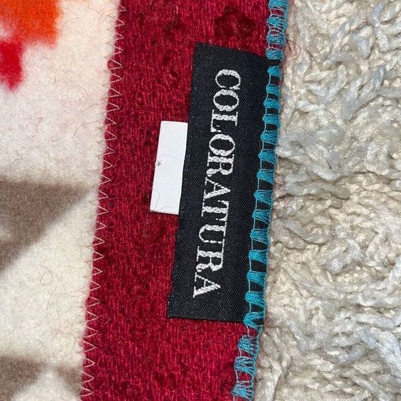 Beautiful Vintage Coloratura Southwest Wool Scarf Aztec Made in the USA  6ft - Picture 6 of 14